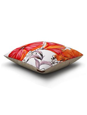 white cotton floral print cushion cover - 11600580 - Standard Image - 3