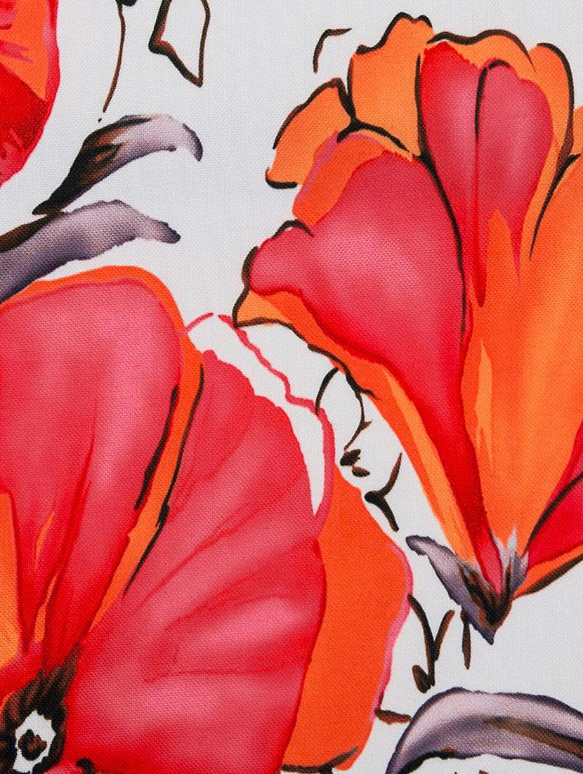white cotton floral print cushion cover - 11600580 - Zoom Image - 4