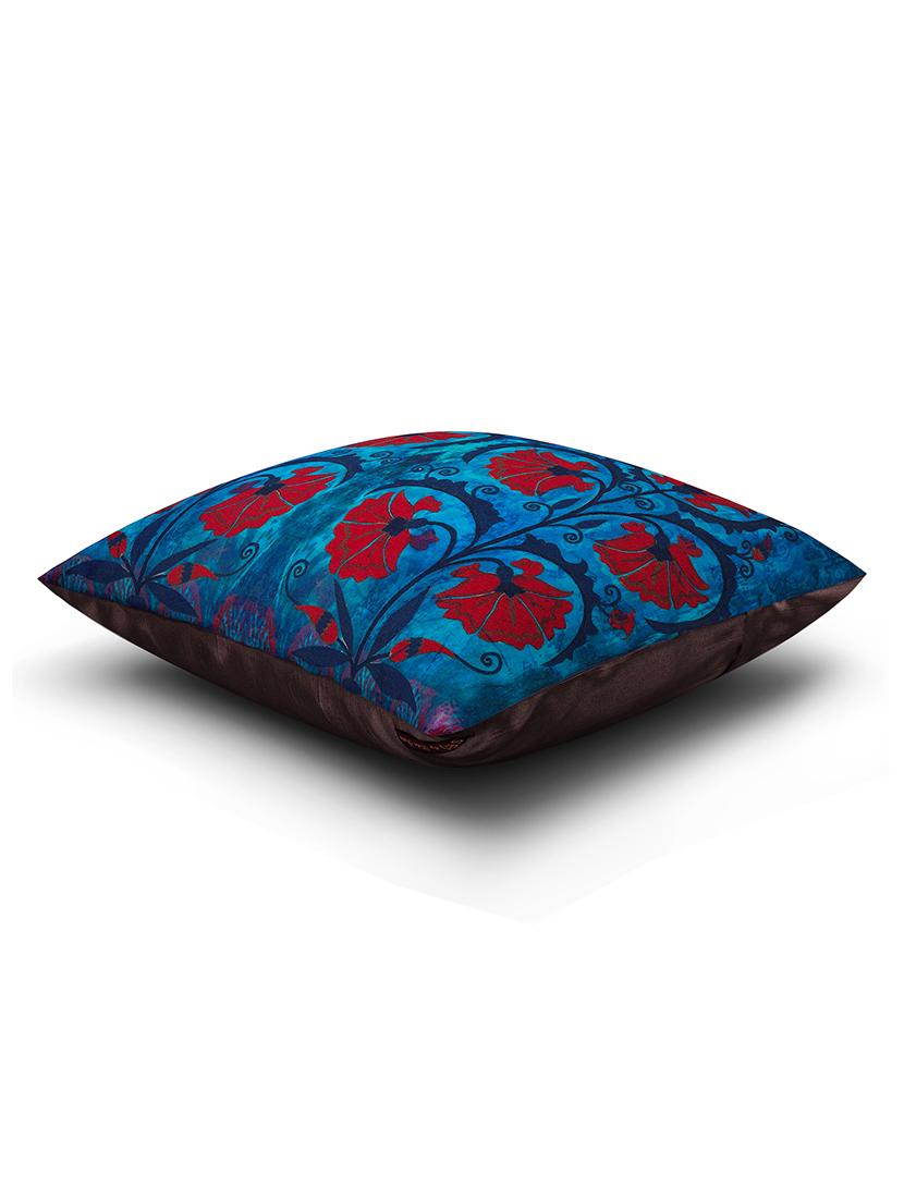 blue cotton printed cushion cover - 11600586 - Zoom Image - 3