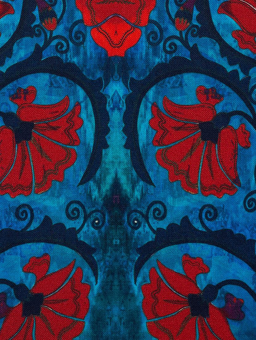 blue cotton printed cushion cover - 11600586 - Zoom Image - 4