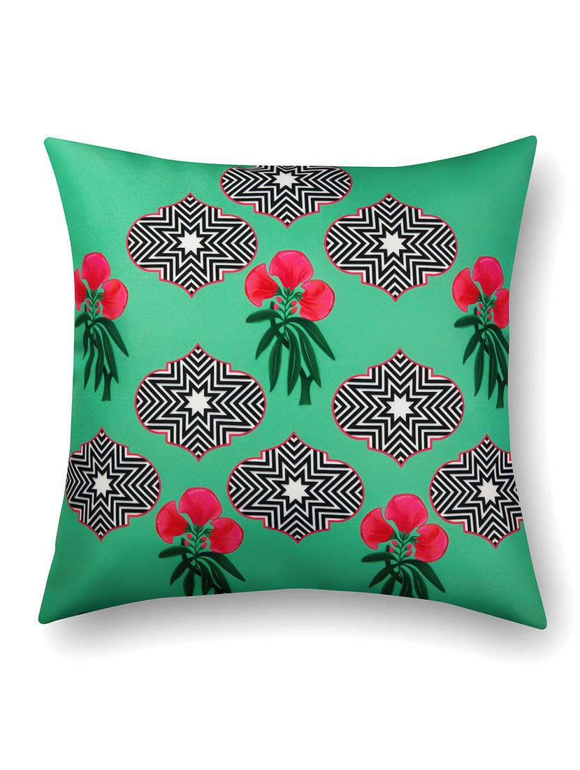 green cotton printed cushion cover (set of 2) - 11600598 - Zoom Image - 3