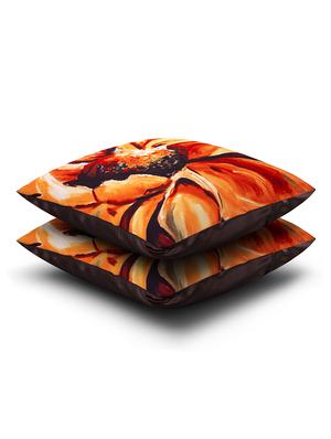 orange cotton printed cushion cover (set of 2) - 11600603 - Standard Image - 2