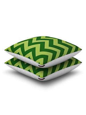 green cotton printed cushion cover (set of 2) - 11600606 - Standard Image - 2