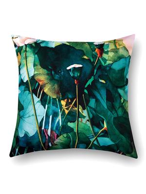 green cotton printed cushion cover (set of 5) - 11600611 - Standard Image - 3