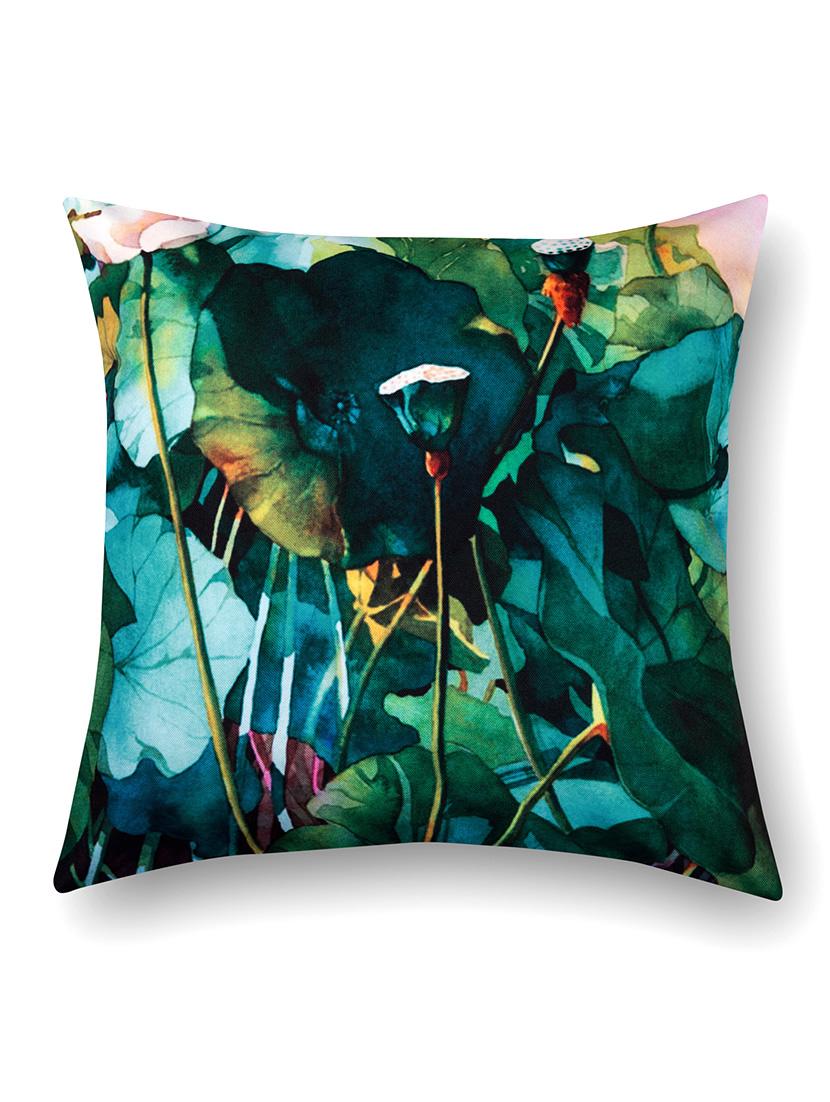 green cotton printed cushion cover (set of 5) - 11600611 - Zoom Image - 3