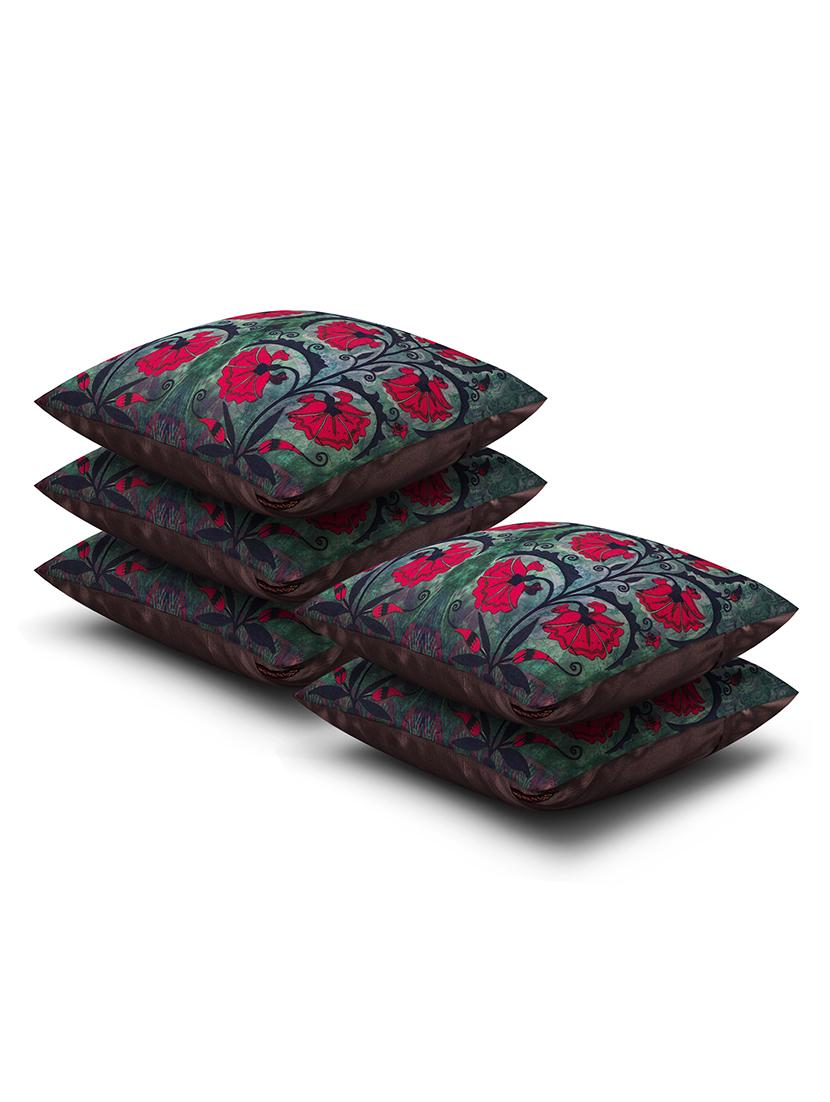 grey cotton printed cushion cover (set of 5) - 11600615 - Zoom Image - 2