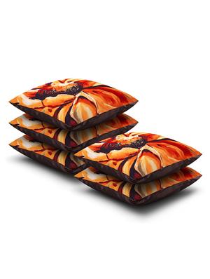 orange cotton printed cushion cover (set of 5) - 11600618 - Standard Image - 2