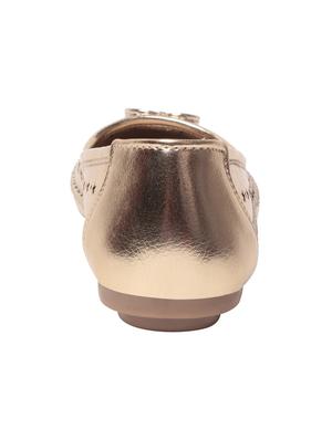 slid gold faux leather cutwork ballerina - 11603290 - Standard Image - 3