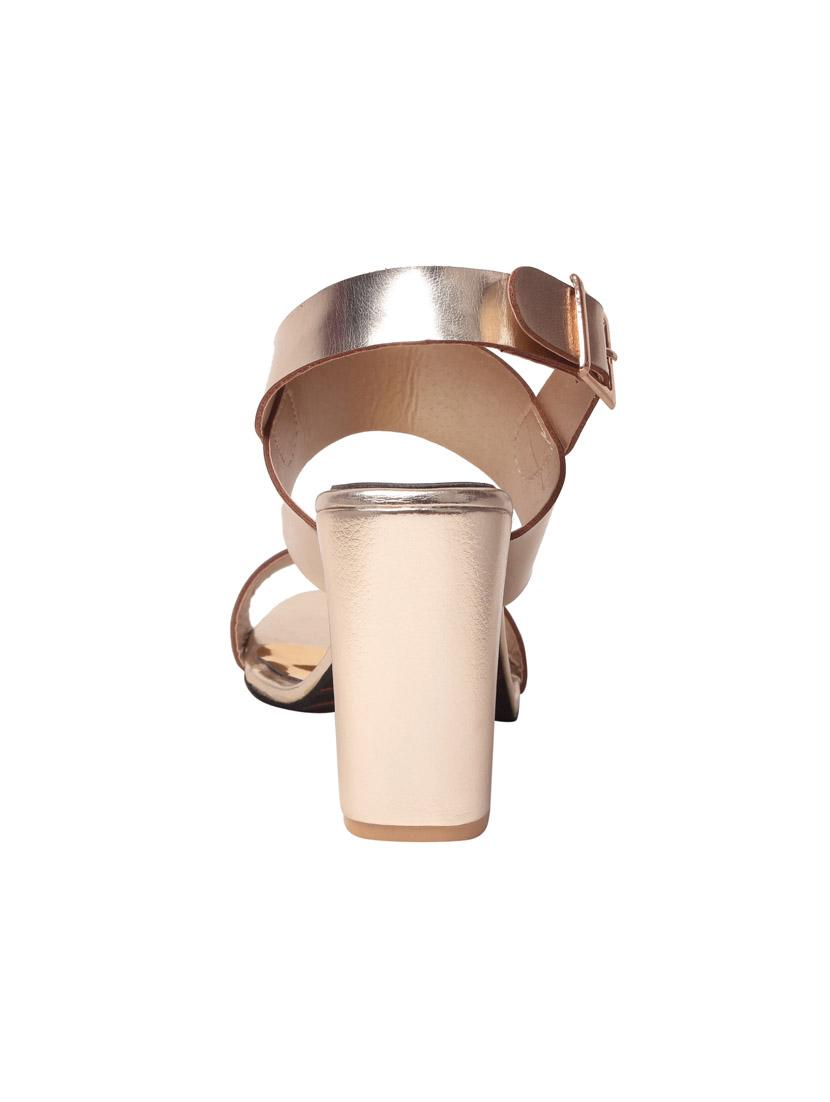 gold faux leather sandal - 11605116 - Zoom Image - 3