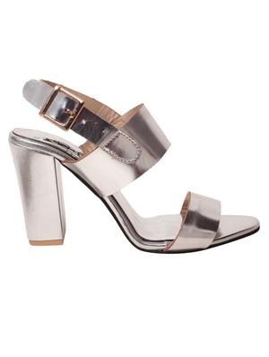 solid silver faux leather sandal - 11605117 - Standard Image - 2