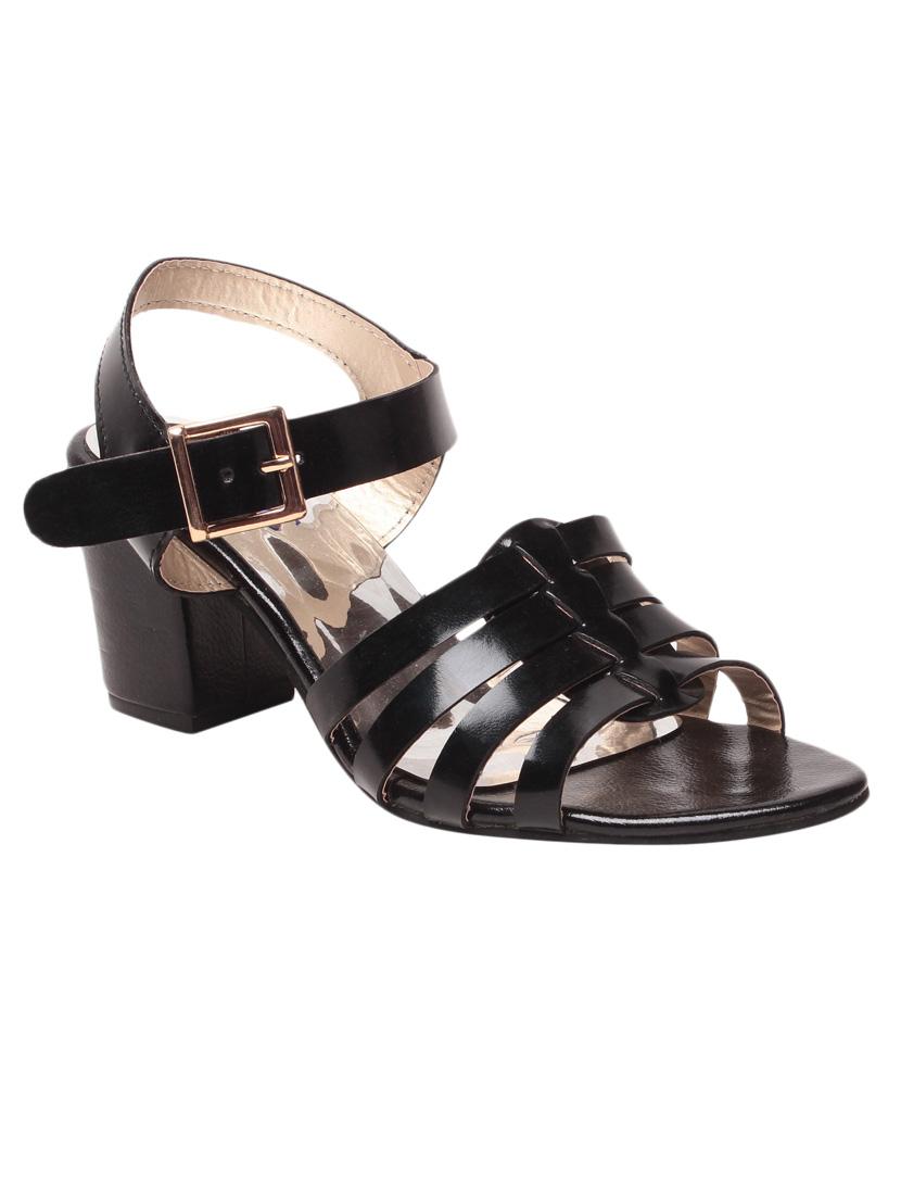 black faux leather sandal - 11605121 - Zoom Image - 1