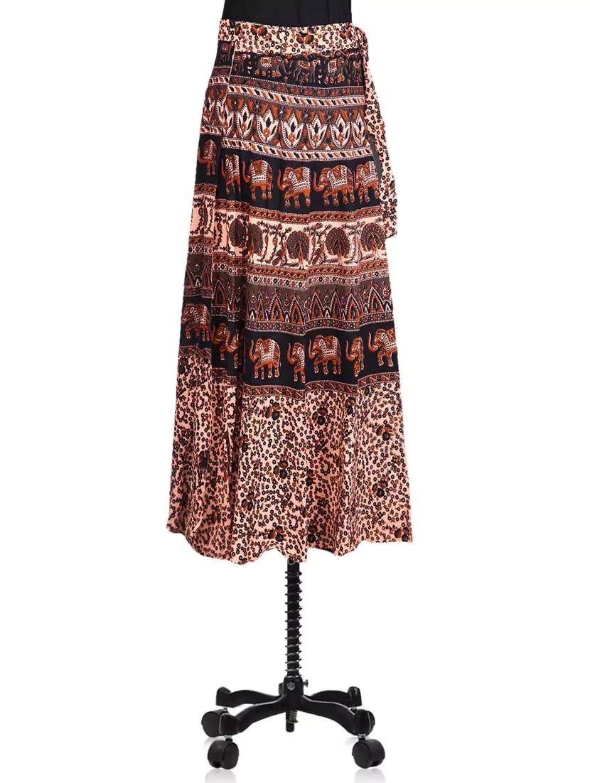 jaipuri printed flared skirt