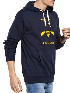 navy blue chest printed sweatshirt - 11614426 - Standard Image - 2