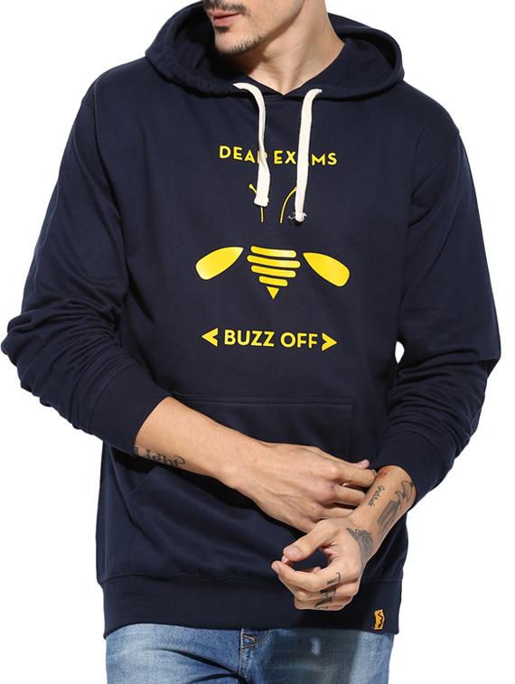navy blue chest printed sweatshirt - 11614426 - Zoom Image - 1