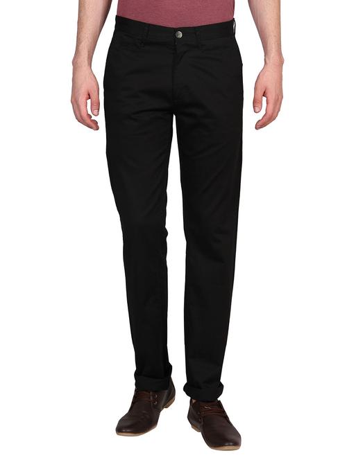 solid black cotton trousers - 11614711 - Very Small Image - 1