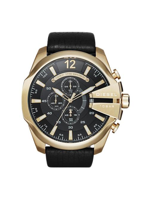black leather chronograph watch DZ4344 - 11617716 - Very Small Image - 1