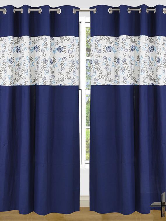 set of 2 cotton floral printed curtain - 11625305 - Zoom Image - 1