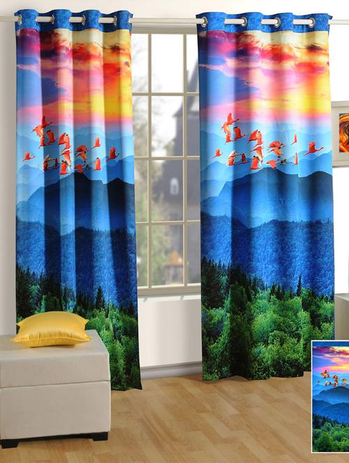 multicolour colour lounge eyelet curtain - 11625431 - Very Small Image - 1