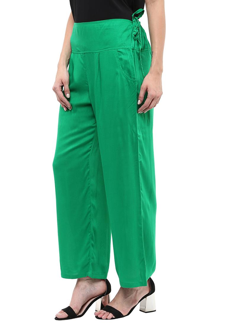 green rayon trouser - 11656159 - Zoom Image - 2