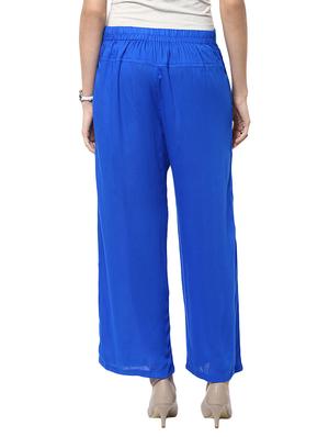 blue viscose chinos trousers - 11656160 - Standard Image - 3