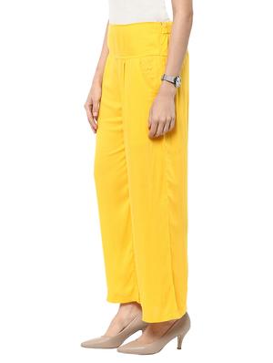 yellow rayon trouser - 11656161 - Standard Image - 2