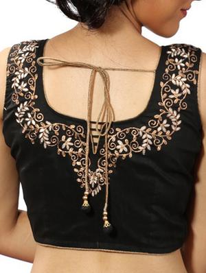 black net embroidered stitched blouse - 11665097 - Standard Image - 2
