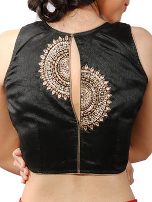 black silk blend embroidered blouse - 11665098 - Standard Image - 2