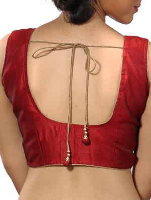 solid red silk blend blouse - 11665123 - Standard Image - 2