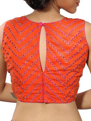 orange silk blend blouse - 11665127 - Standard Image - 2