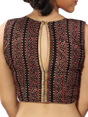 black cotton mirror work blouse - 11665143 - Standard Image - 2