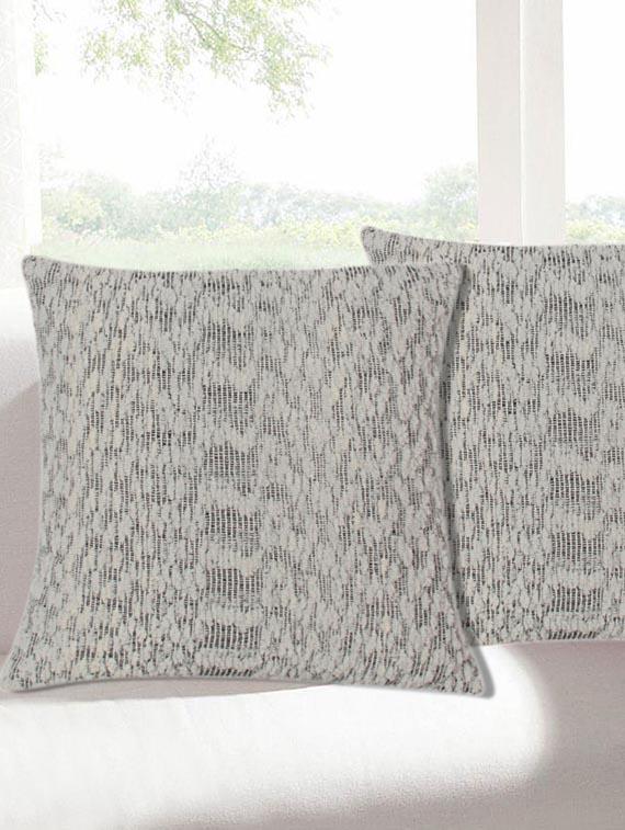 saral home premium quality textured fabric made cushion cover set of 2pc -40x40 cm - 11665407 - Zoom Image - 1