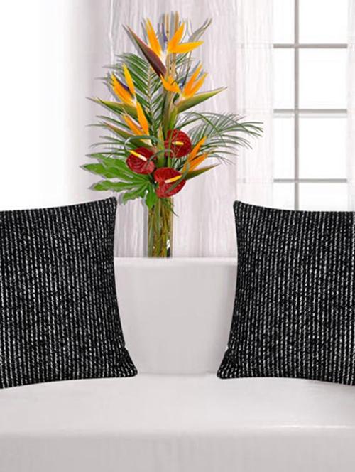 saral home premium quality textured fabric made cushion cover set of 2pc -40x40 cm - 11665412 - Standard Image - 1