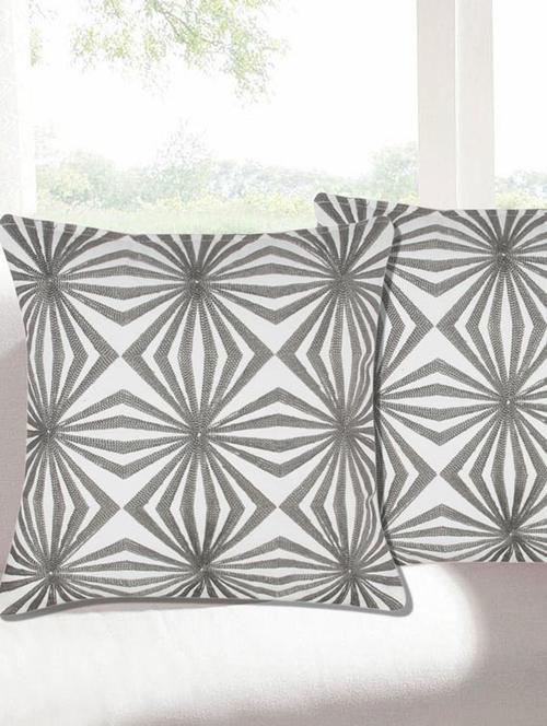 saral home premium quality cotton traditional embroidered cushion cover set of 2pc -40x40 cm - 11665421 - Standard Image - 1