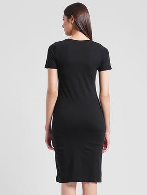 round neck solid sheath dress - 11667977 - Standard Image - 3