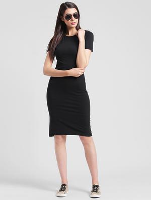 round neck solid sheath dress - 11667977 - Standard Image - 4