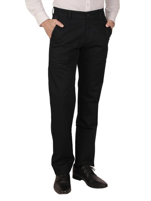 solid black cotton formal trouser - 11668678 - Standard Image - 1
