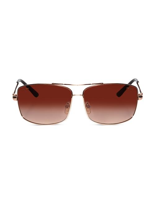 rose gold square frame brown sunglasses - 1166868 -  Standard Image - 0