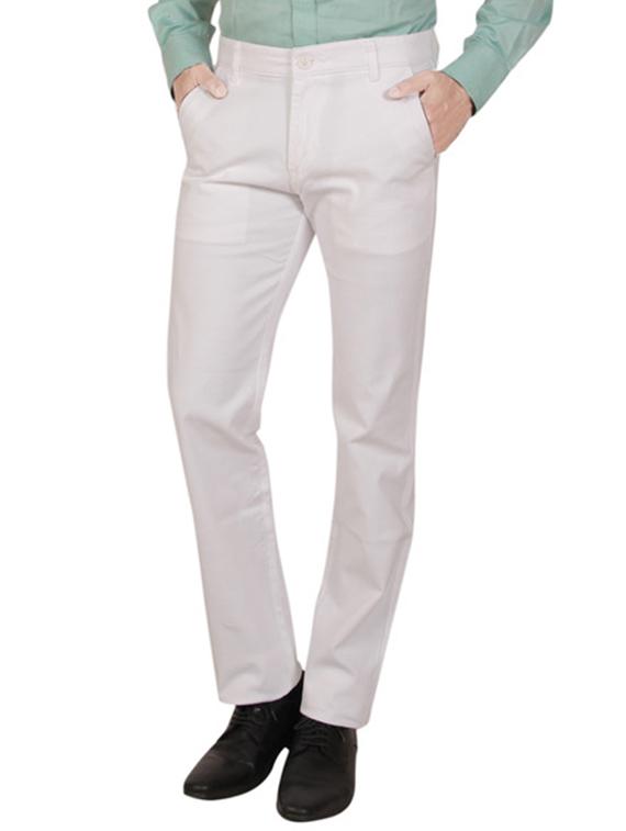 solid white cotton formal trouser - 11668680 - Zoom Image - 1