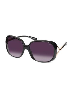 black square sunglasses with gold sides - 1166896 - Standard Image - 2