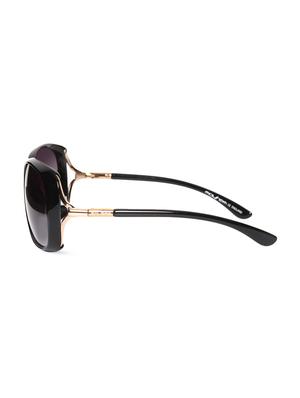 black square sunglasses with gold sides - 1166896 - Standard Image - 3