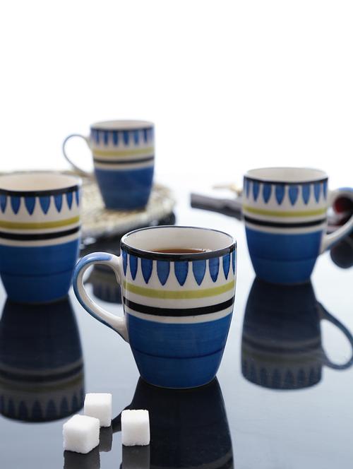 blue handpainted large coffee mugs - set of 4 - 11669331 - Standard Image - 1
