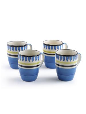 blue handpainted large coffee mugs - set of 4 - 11669331 - Standard Image - 2