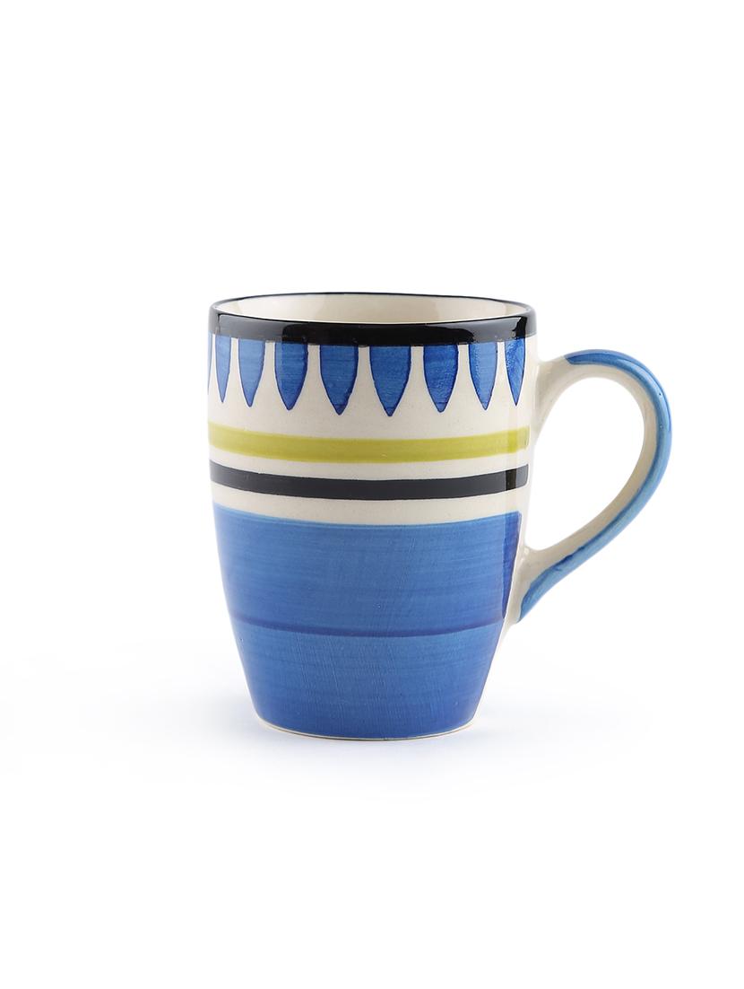 blue handpainted large coffee mugs - set of 4 - 11669331 - Zoom Image - 3