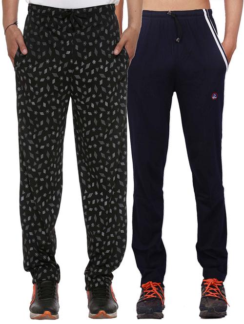 multi colored cotton ankle length track pant - 11677995 - Standard Image - 1