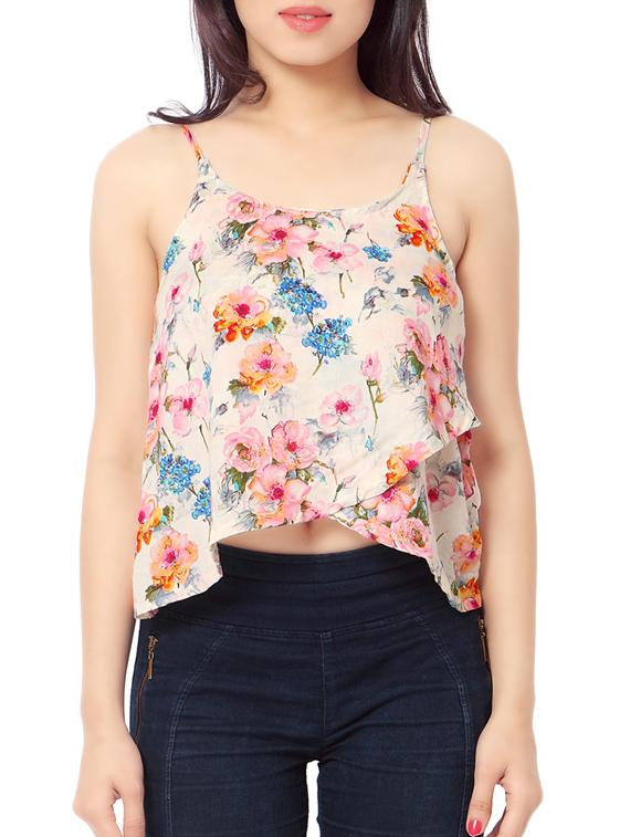 pink rayon crop top - 11678803 - Zoom Image - 1