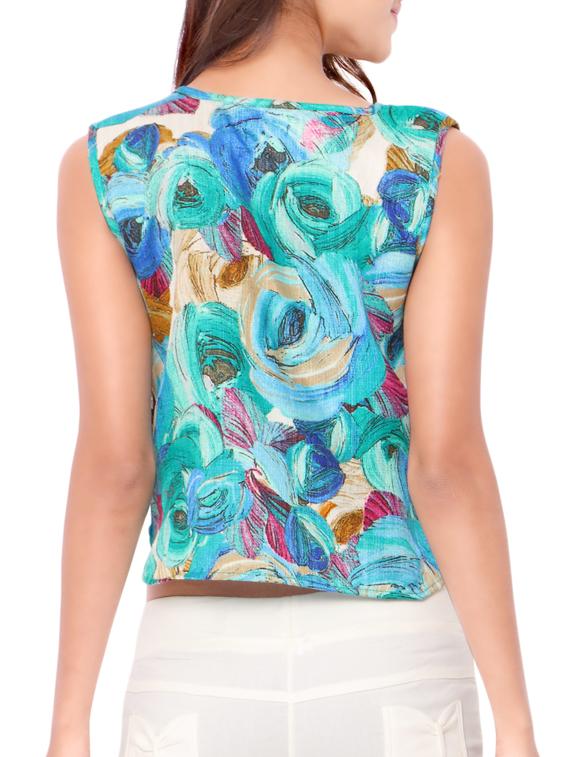 green polyester crop top - 11678806 - Zoom Image - 3