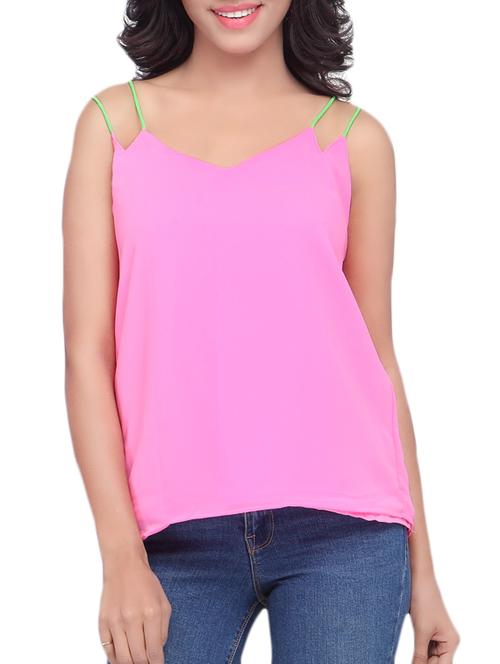 pink poly georgette top - 11678816 - Standard Image - 1