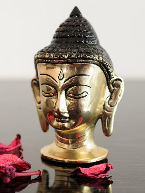 cream metal meditating buddha head - 1168375 - Standard Image - 1