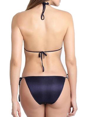 navy blue satin bra and panty set - 11684746 - Standard Image - 3