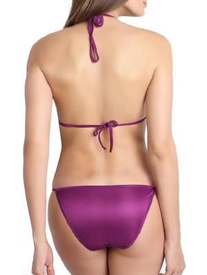 purple satin bra and panty set - 11684750 - Standard Image - 3